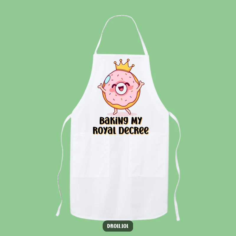 Funny Donut Dance Apron: Cheerful Crowned Chef Gift