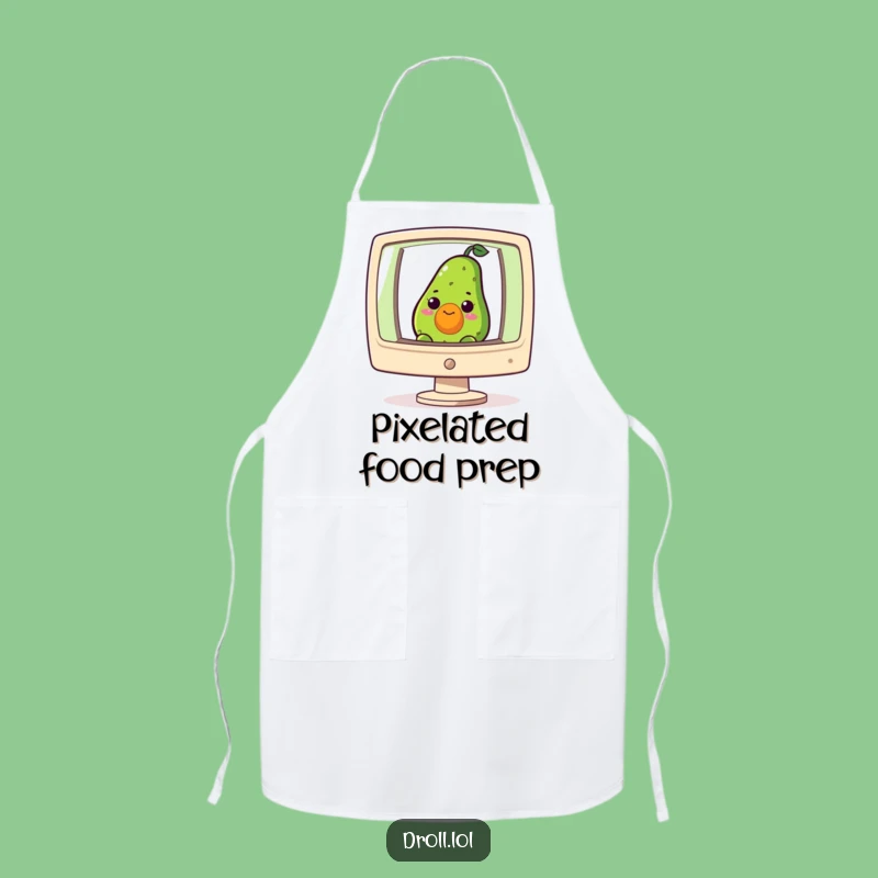 Funny Avocado Computer Apron - Nerdy Kitchen Wear for Hilarious Cooks Gift