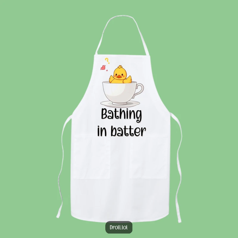 Funny Confused Duck Teacup Apron - Cook in Style with a Laugh!