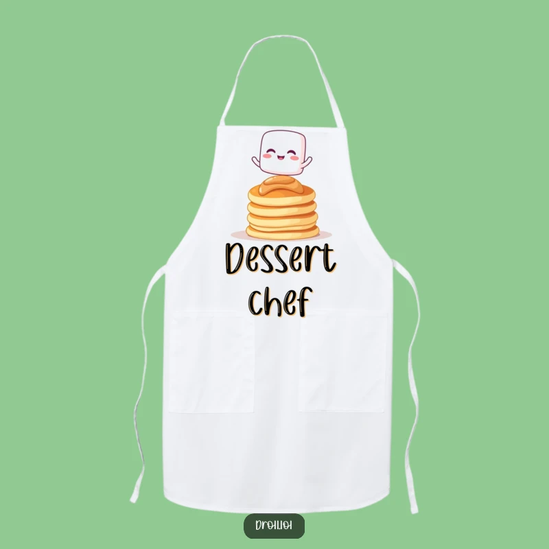 Funny Marshmallow Pancakes Apron: Giggling Cartoon Character Kitchen Wear For Gift