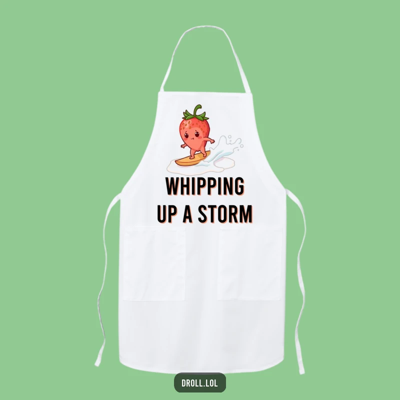 Funny Strawberry Surfing Apron: Cook Up Fun in the Kitchen with This Hilarious Accessory