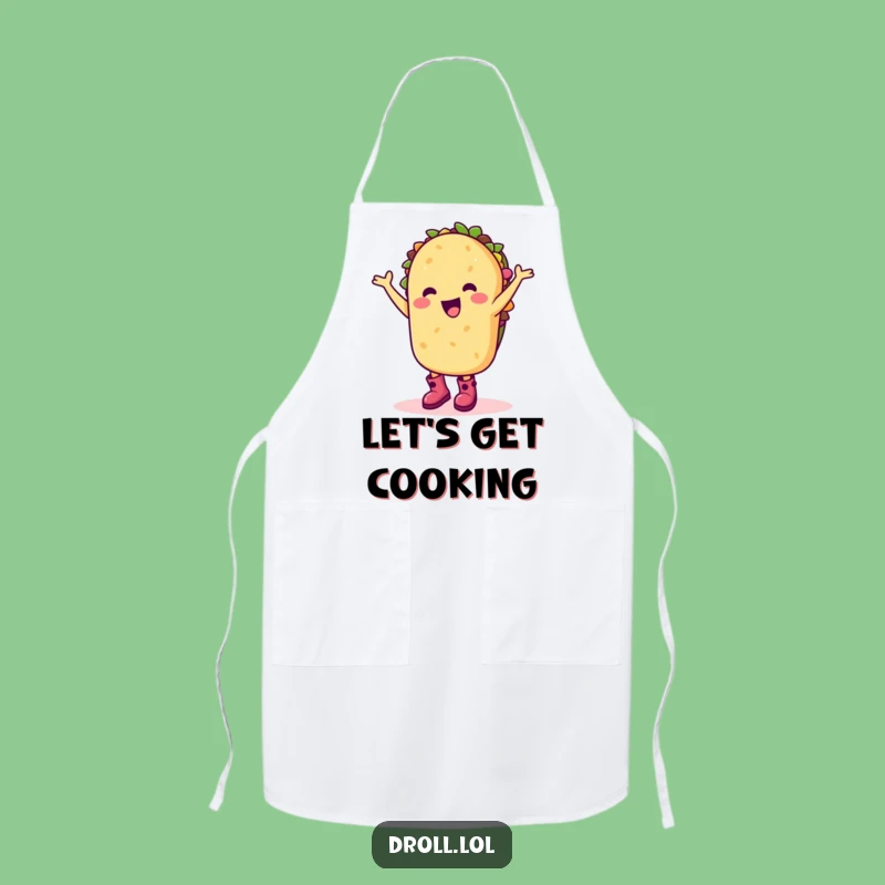Funny Taco Dance Apron: Happy Cartoon Character Kitchen Wear For Fiesta Gift