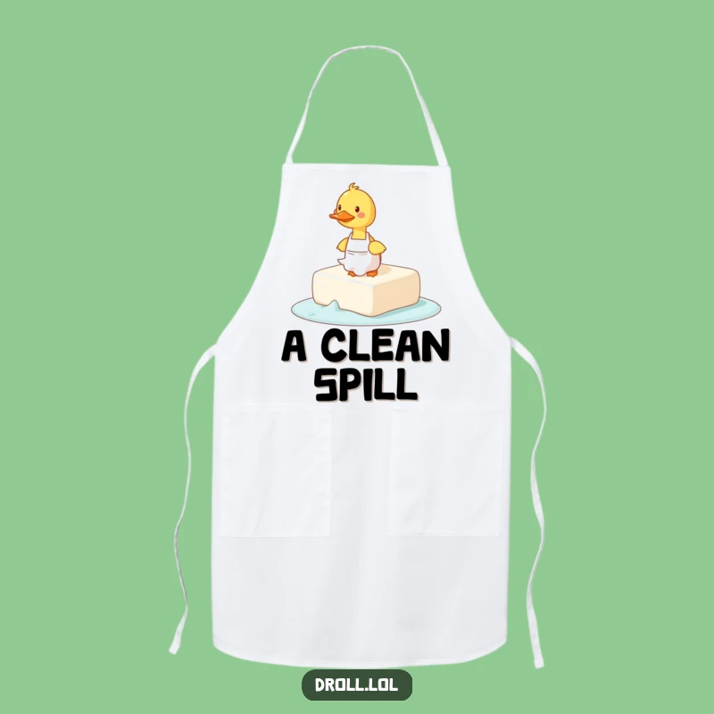 Funny Tripping Duck Soap Apron: Cook Up Laughs with Slippery Style!