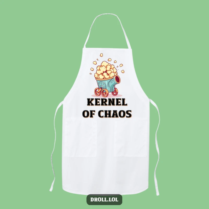 Funny Popcorn Cannon Apron - Hilarious Kitchen Wear for Explosive Cooking Fun