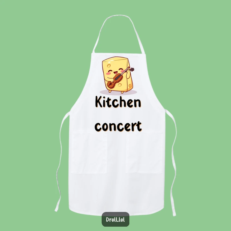 Funny Cheese Violin Apron: Wedge Chef Gift, Hilarious Kitchen