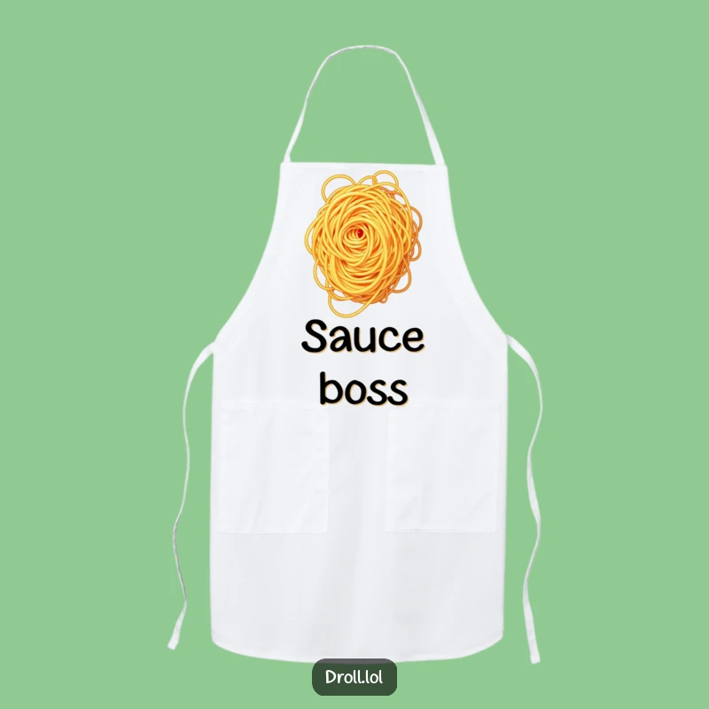 Funny Spaghetti Swirl Apron: Chef's Untangling Pasta's Fun Mealtime Gift