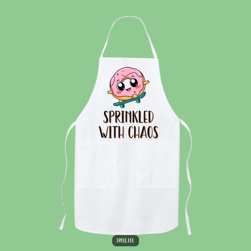 Funny Donut Skateboard Apron: Cook with Laughs, Perfect Kitchen Funny Gift