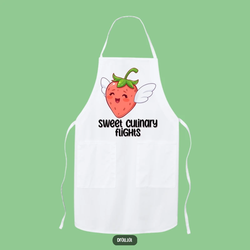 Funny Flying Strawberry Apron: Delighted Chef, Kitchen Fun Gift!