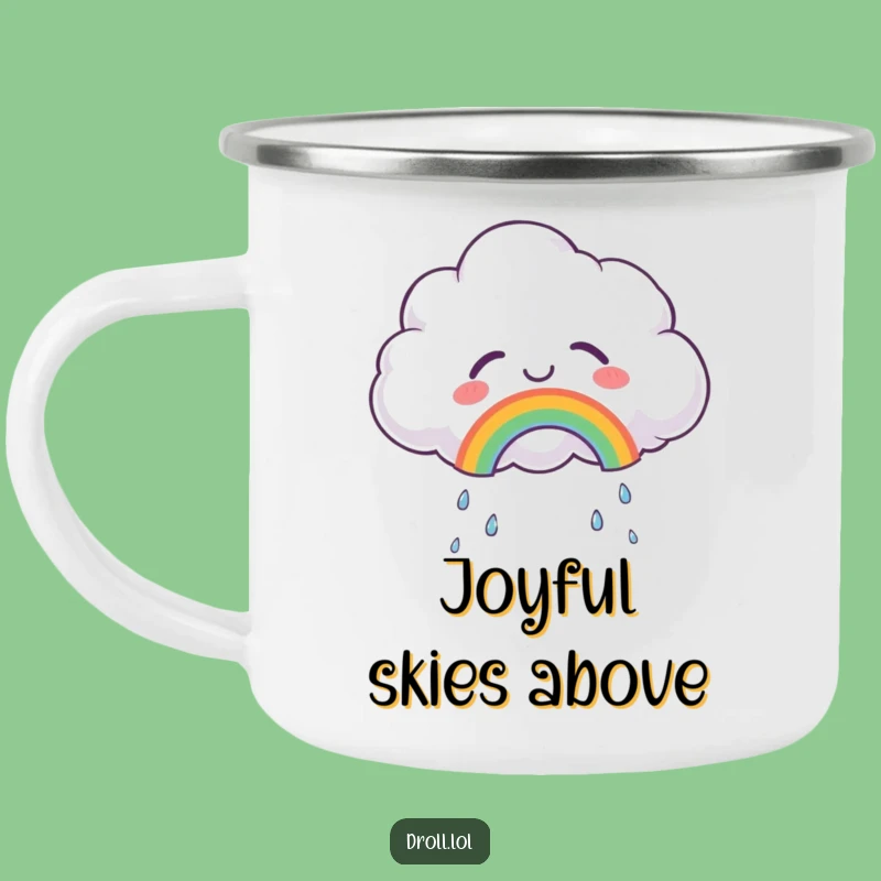 Adventure Funny Joyful Cloud Camping Mug: Sip Happiness with this Rainbow Maker
