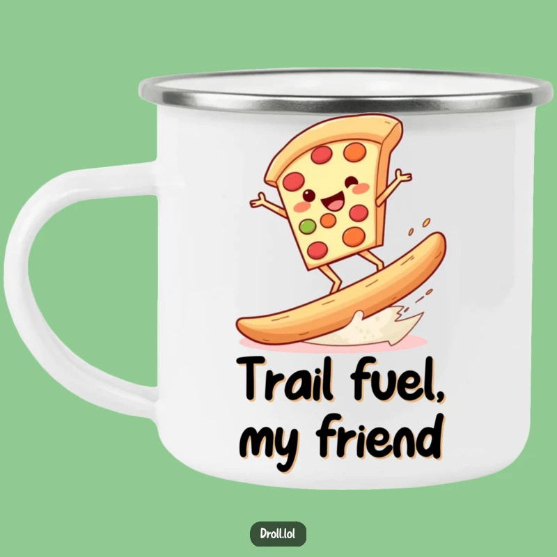 Adventure Funny Pizza Surf Camping Mug: Sip Comedy with this Pizza Surfer