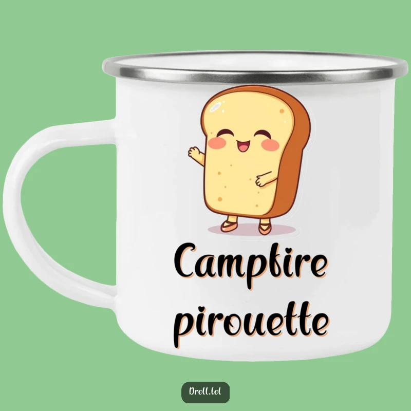 Funny Ballet Bread Enamel Mug: Cozy Campsites and Hilarious Moments