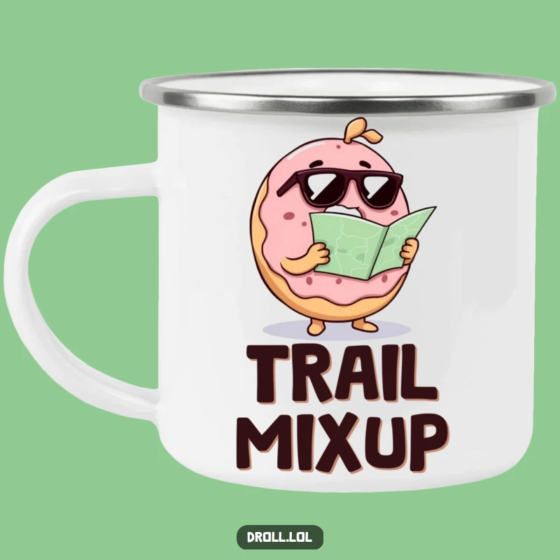 Funny Confused Donut Camping Mug: Hilarious Lost Treat Cup, Outdoor Gift