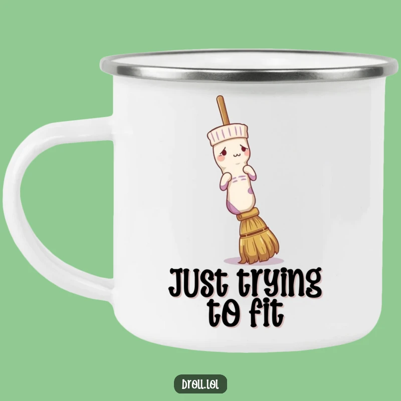 Funny Confused Sock Broom Camping Mug - Warm Drinks and Laughs