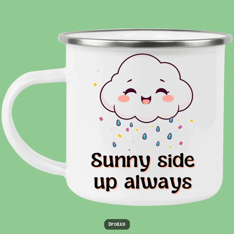 Funny Happy Cloud Confetti Camping Mug - Outdoor Joy Gift!