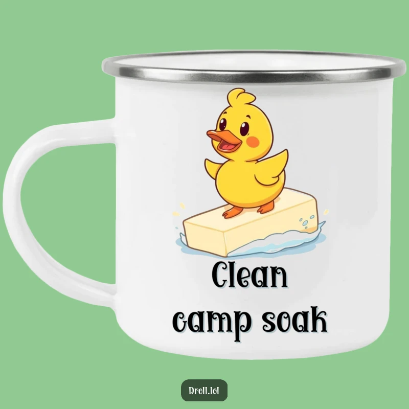 Funny Surfing Duck Camping Mug: Soap Rider Cup, Outdoor Adventure Gift
