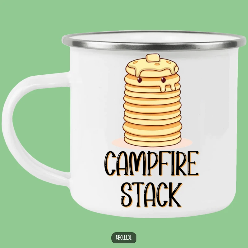 Funny Wobbly Pancake Camping Mug: Breakfast Balancing Act's Outdoor Treat Gift
