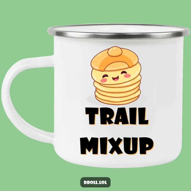 Funny Happy Pancake Camping Mug: Trailside Breakfast Laughs with a Comical Tumble, Excellent Funny Gift