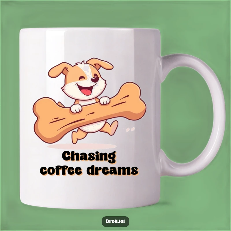 Funny Dog Bone Chase Mug: Hilarious Pursuit - Perfect Gift!