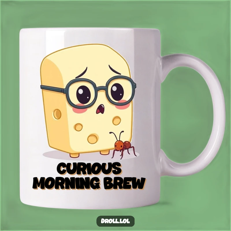 Funny Cheese & Ant Spectacles Mug - Hilarious Gift for Curious Minds