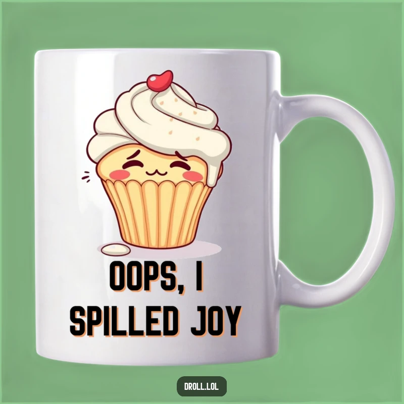 Funny Embarrassed Cupcake Mug: Blushing Frosting Spill, Perfect Funny Gift