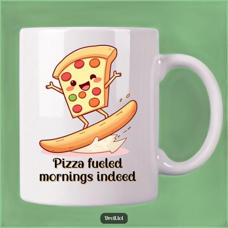 Funny Pizza Surf Mug: Hilarious Pizza Riding Breadstick, a Perfect Funny Gift!