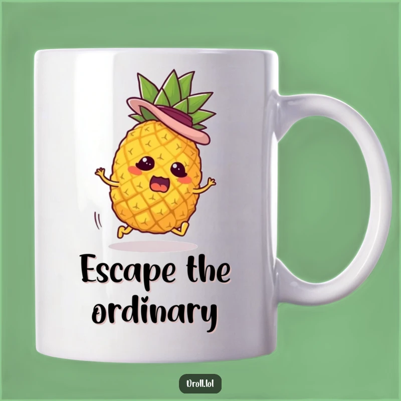 Funny Runaway Pineapple Mug - Hilarious Escape Artist's Perfect Funny Gift