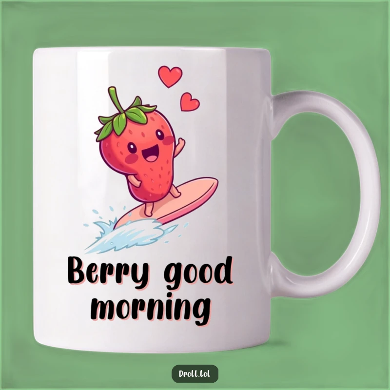 Funny Strawberry Surfing Blueberry Mug - Hilarious Fruit Gift for Smoothie Lovers