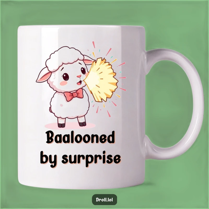 Funny Surprised Sheep Bowtie Mug: Hilarious Party Gift for Sheep Lovers!