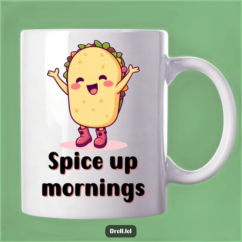 Funny Taco Dance Mug: Happy Cartoon Character Gift For Fiesta Lovers