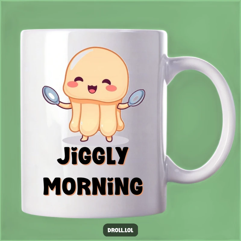 Funny Wobbly Jelly Juggling Spoons Mug - Hilarious Dessert Chaos Gift