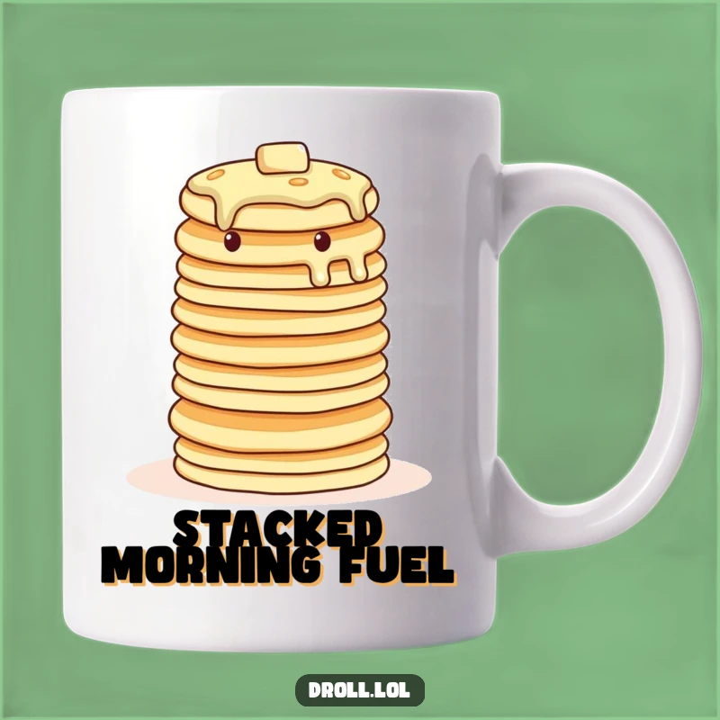 Funny Wobbly Pancakes Mug: Breakfast Balancing Act's Hilarious Morning Gift