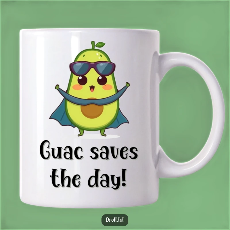 Funny Avocado Superhero Mug - Hilarious Healthy Hero Gift for Fruit Lovers