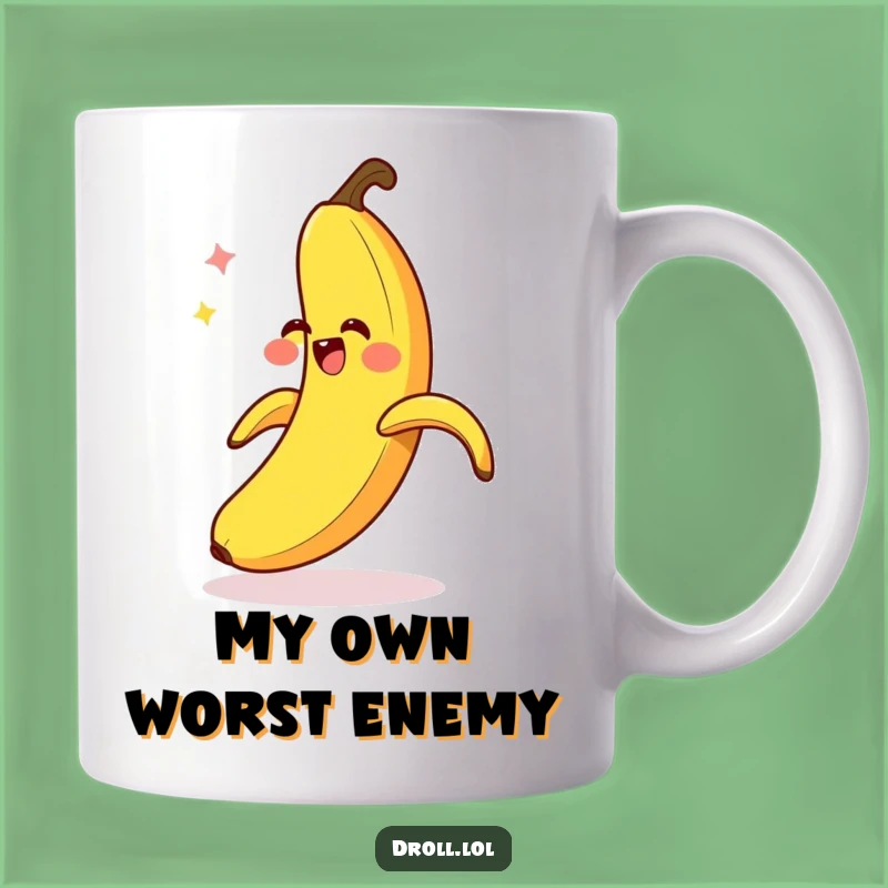Funny Banana Slip Mug: A Comical Gag Gift for Pranksters and Fruit Lovers