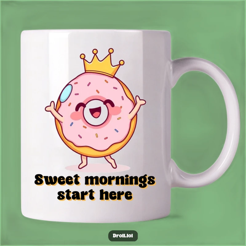 Funny Donut Dance Mug: Cheerful Crowned Treat Gift