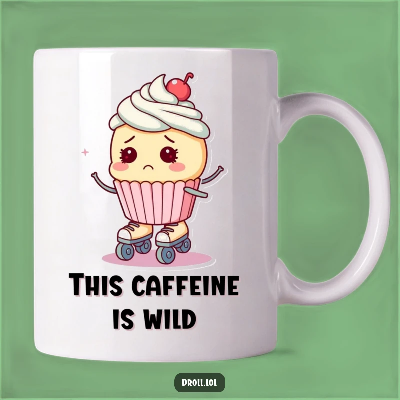 Funny Roller Skate Cupcake Mug: Bewildered Mishap, Perfect Hilarious Gift!