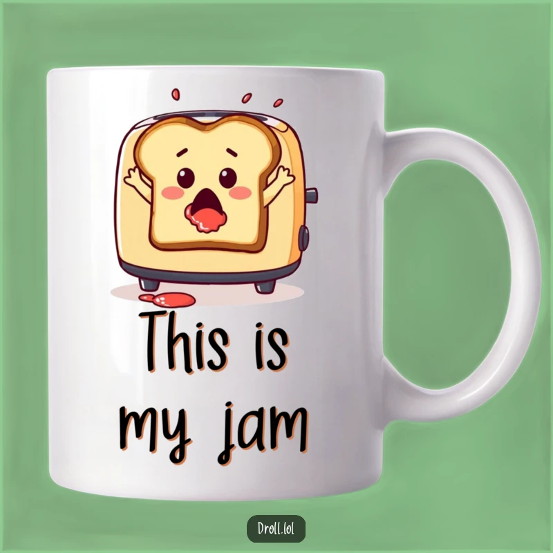 Funny Toast Leaping Mug - Dramatic Breakfast Surprise with Jam Splatter Gift