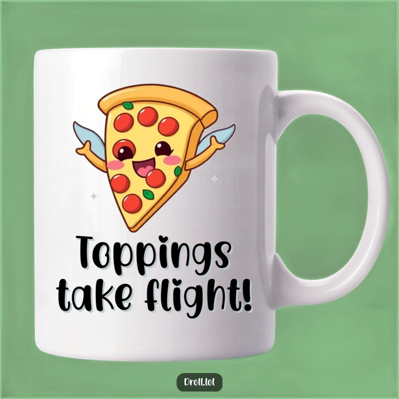 Funny Flying Pizza Mug: Joyful Pepperoni Wings, a Hilarious Foodie Gift