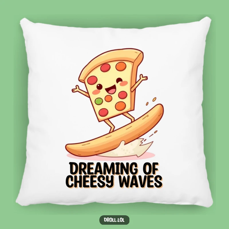 Soft Funny Pizza Surf Pillow: Cuddle with this Hilarious Pizza Surfer