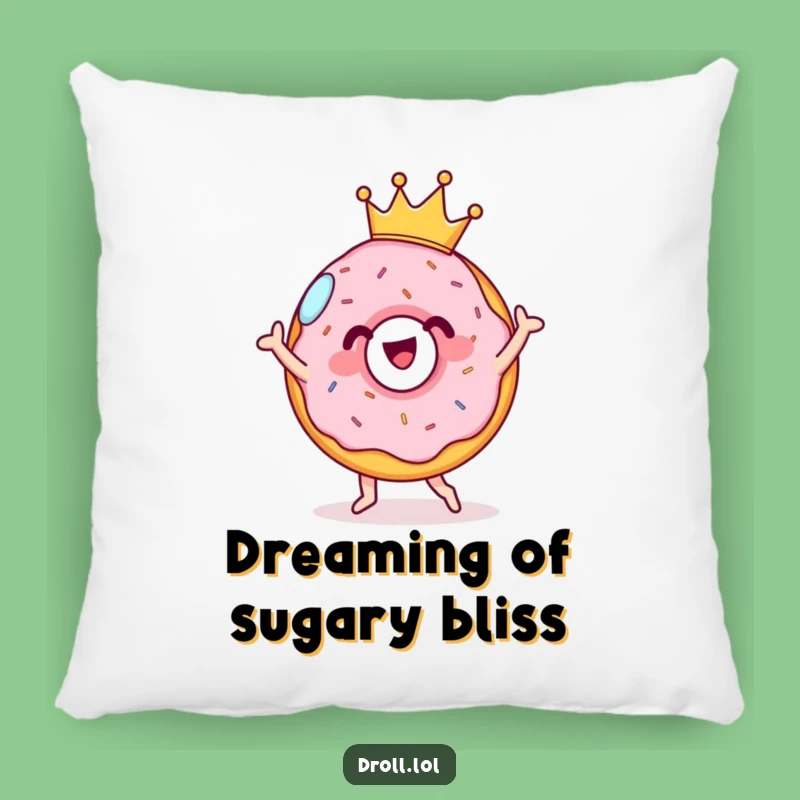 Funny Donut Dance Pillow: Cheerful Crowned Comfort Gift