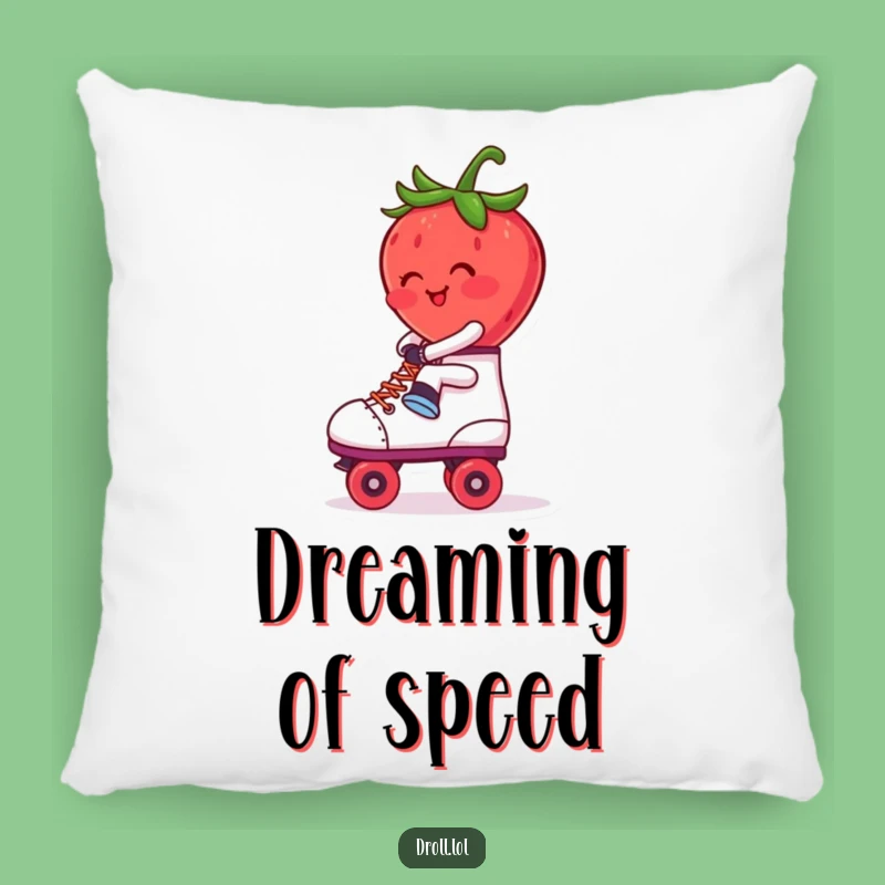 Funny Blushing Strawberry Roller Skate Pillow: Cozy Comfort with Retro Flair - Gift!