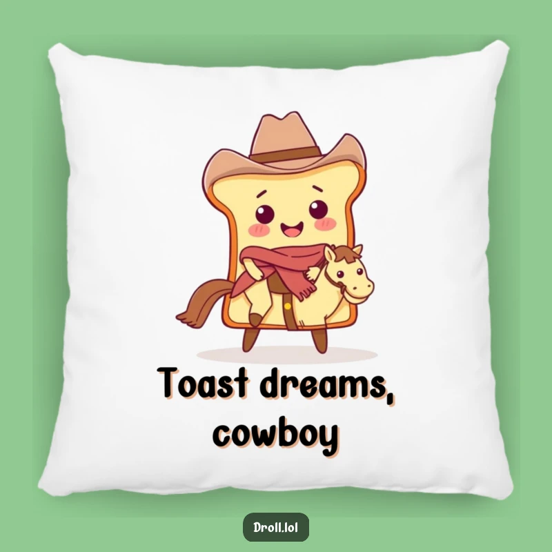 Funny Cowboy Bread Pillow: Cozy Western Slice's Butter Ride Cushion