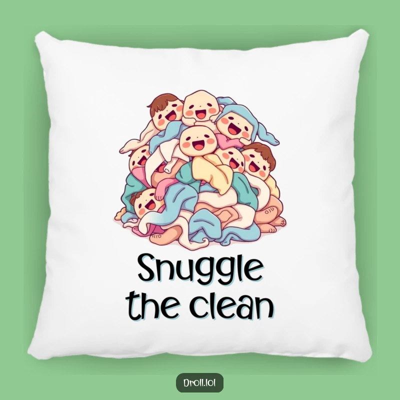 Funny Laundry Pile Pillow: Cozy Joy, Clean Comfort, Gift