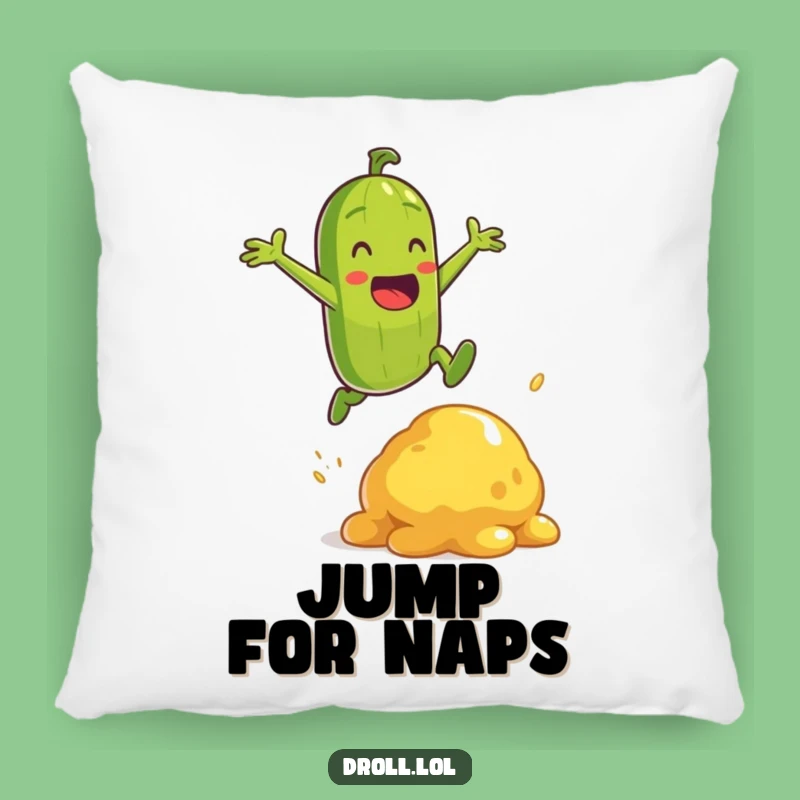 Funny Pickle Jump Pillow: Energetic Heroic Comfort, Delightful Funny Gift