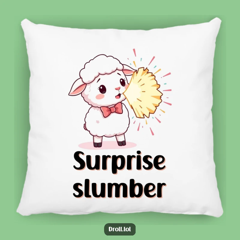 Funny Surprised Sheep Bowtie Pillow: Cozy Up with Party Cheer!