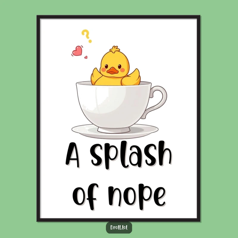 Funny Confused Duck Teacup Digital Art - Instant Hilarious Decor & Gift!