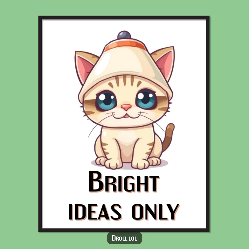 Funny Cat Lampshade Digital Art: Instant Party Vibes - Hilarious Gift!