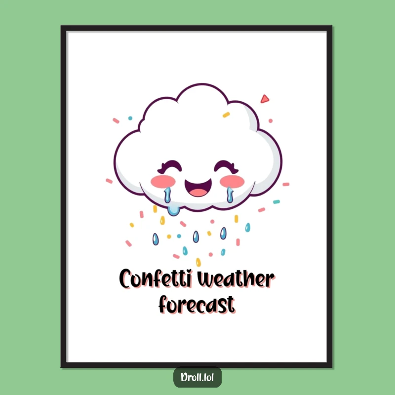 Funny Happy Cloud Confetti Digital Art - Instant Joyful Decor & Gift!
