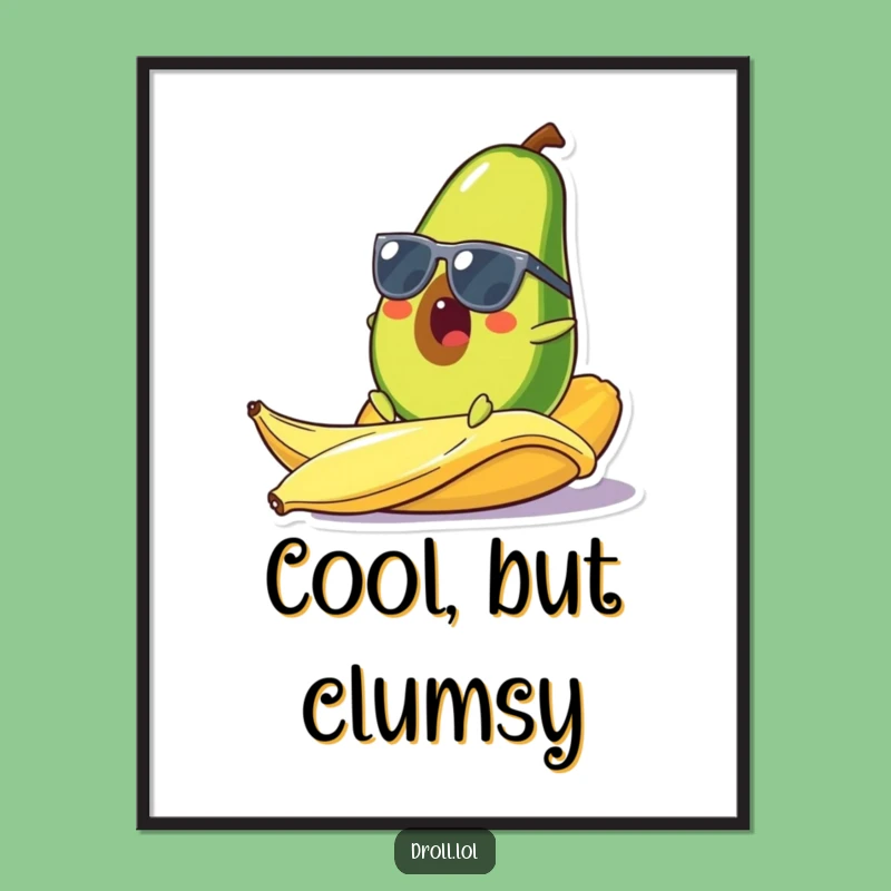 Funny Avocado Digital Art: Instant Comedy, Cool Shades, Printable Funny Gift