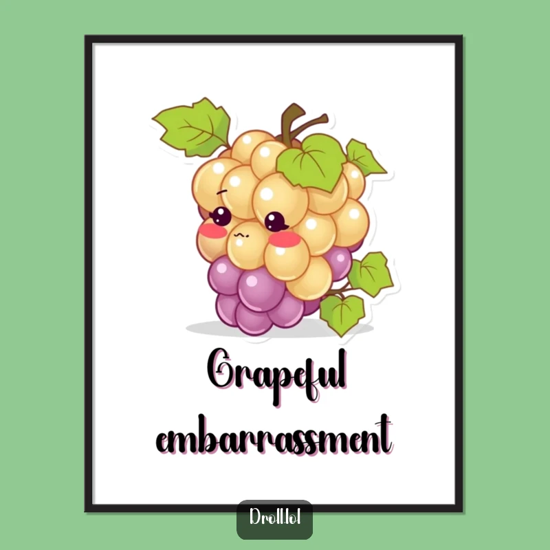 Funny Blushing Grape Digital Art - Instant Awkward Charm