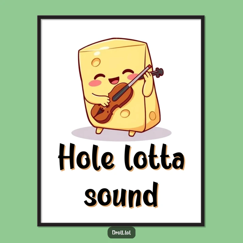 Funny Cheese Violin Digital Art: Wedge Download, Hilarious Gift
